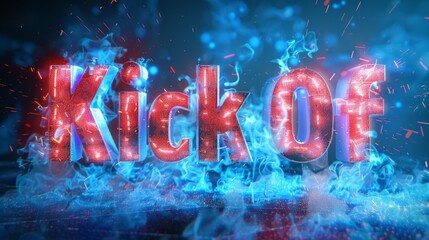"Kick Off" editable text effect in modern trend style 