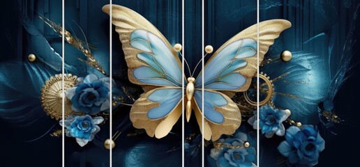 Exquisite Digital Illustration of Vibrant Butterfly with Intricate Details