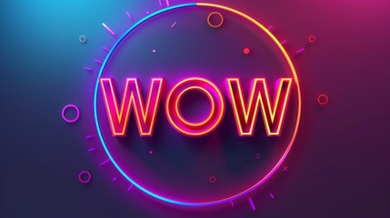 "WOW" editable text effect in modern trend style