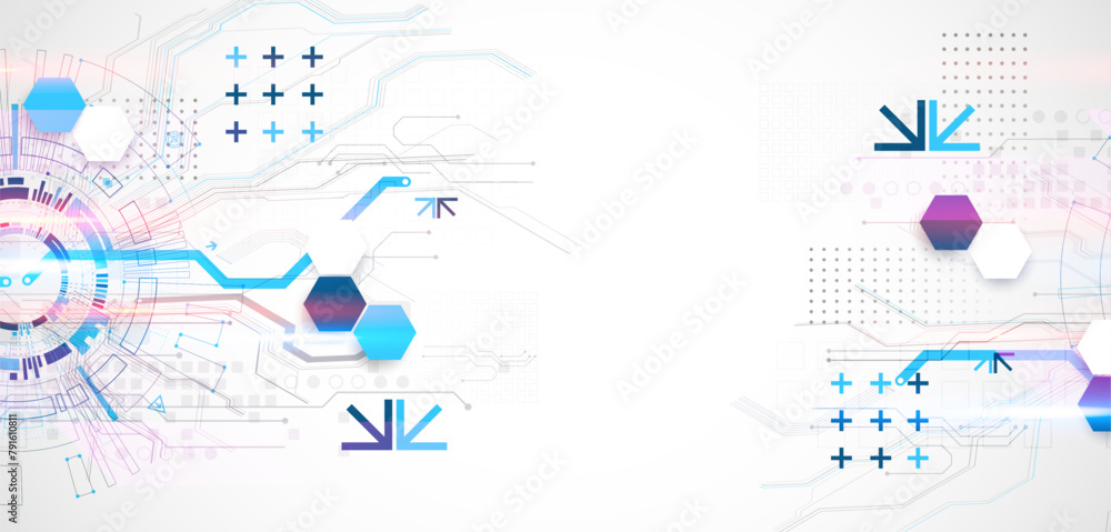 Poster Abstract vector background on a technological theme.