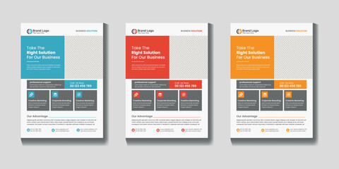 Corporate flyer design layout vector template