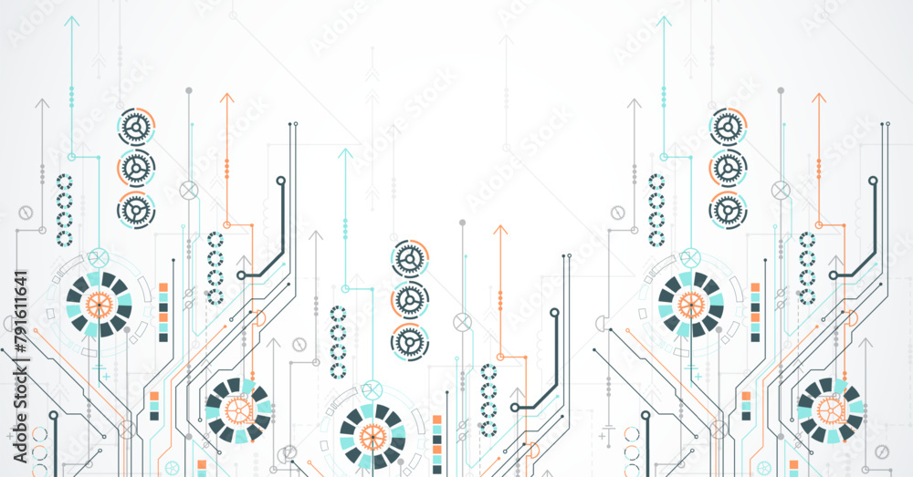 Poster Abstract vector background on a technological theme.