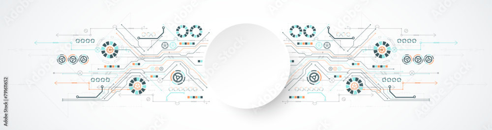 Poster Abstract vector background on a technological theme.