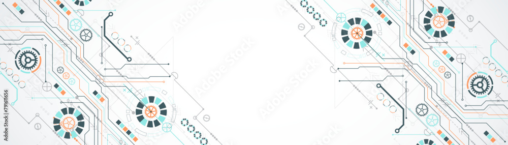Aufkleber abstract vector background on a technological theme.
