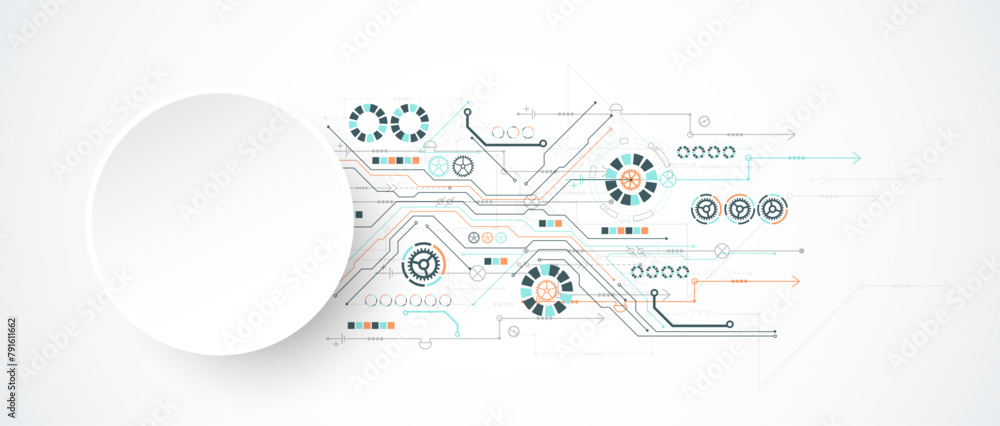 Aufkleber abstract vector background on a technological theme.