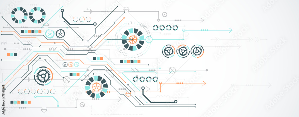 Poster Abstract vector background on a technological theme.