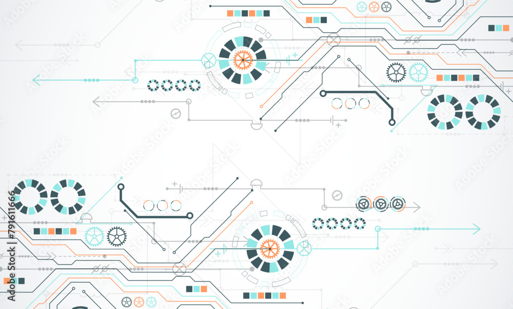 Poster Abstract vector background on a technological theme.