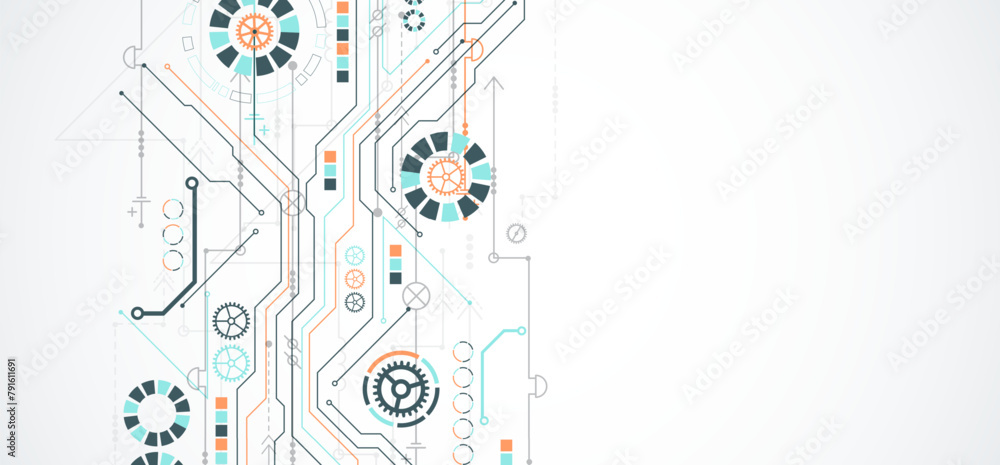 Poster Abstract vector background on a technological theme.