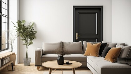 Minimalist Elegance: Black Door, White Wall