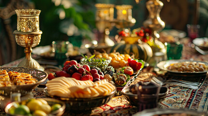 Part of festive table on Eid Al-Fitr
