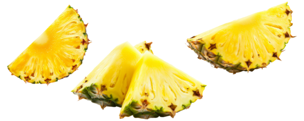 Pineapple slice isolated on transparent background