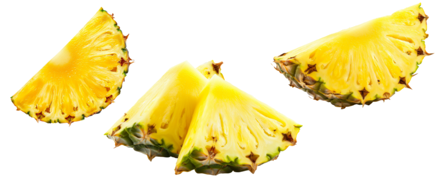Pineapple slice isolated on transparent background