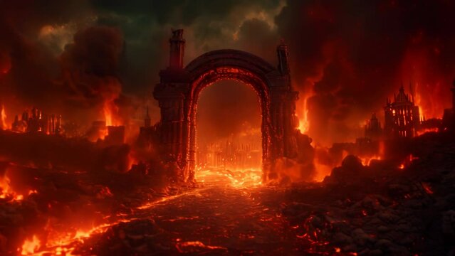 Hell's Entrance: A Fiery Passage. Generative ai