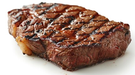 Grilled steak isolated. Generative AI