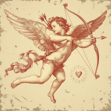 Cupid or cherub with bow and arrow