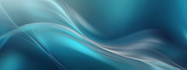 Bright cyan smooth blurred wavy abstract elegant background.Ai generative - obrazy, fototapety, plakaty