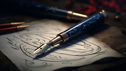 A fountain pen being used to address an envelope, each stroke of the nib imbued with care and thoughtfulness