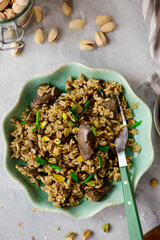 Turkish pilaf with chicken liver and pistachios - 791616036
