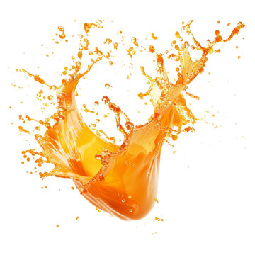 Orange splash isolated on transparent background