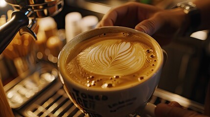 Making latte art. Generative AI