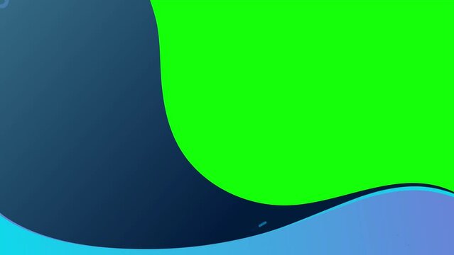 Blue frame with shapes  green screen