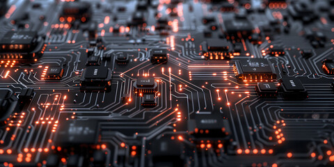 Circuit board, Electronic computer hardware technology., Motherboard digital chip.