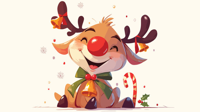 Illustration of a happy cartoon Christmas red nose