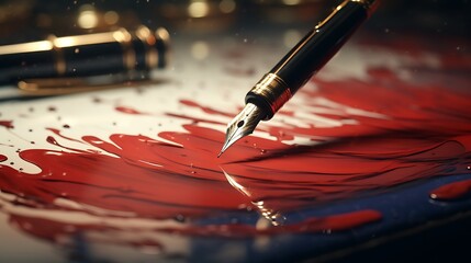 A slow-motion sequence captures the moment a fountain pen makes contact with the paper, the ink spreading elegantly across the contract as it solidifies a multi-million-dollar deal, accompanied by a s