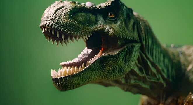 Dinosaur portrait with green screen background