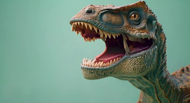 Dinosaur portrait with green screen background