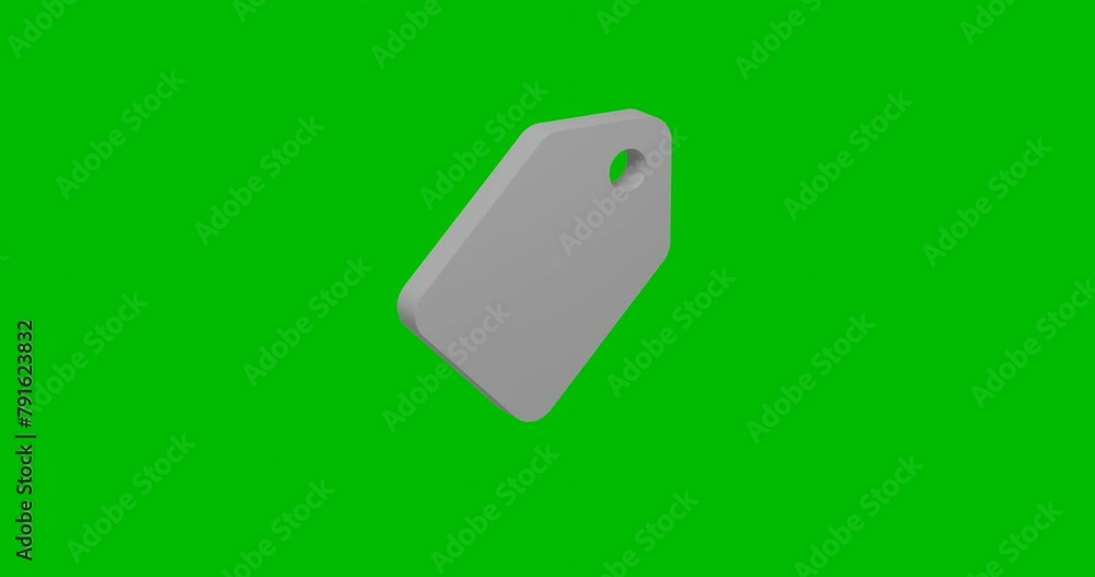Poster animation of rotation of a white discount label symbol with shadow. simple and complex rotation. sea