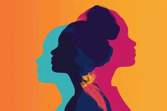 profil - jeune - &eacute;tudiant - portrait - silhouette - visage - t&ecirc;te - adolescent - fille - gar&ccedil;on - groupe. Beautiful simple AI generated image in 4K, unique.