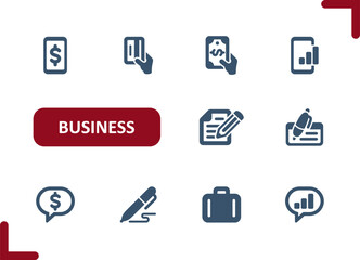Business Icons. Investment, Investing, Money, Buy, Pay, Contract, Check, Credit Card Icon