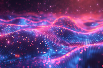 Fototapeta premium Big Data Vizualisation concept. Information represented as a High Tech Futuristic Particle Network. Abstract background. 3D render