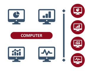 Computer Icons. Computer Screen, Monitor, Pie Chart, Graph, Stats, Analytics, Data Icon