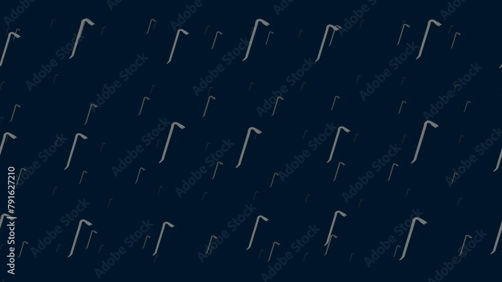 Poster crowbar symbols float horizontally from left to right. parallax fly effect. floating symbols are loc