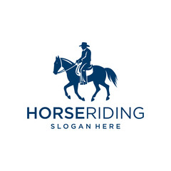 Horse riding logo vector illustration