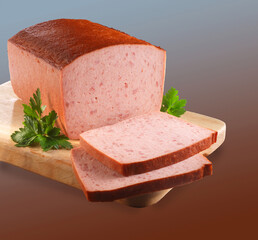 Leberkäse grob, Bayern, Fleisch, Leberkäse, Scheiben,