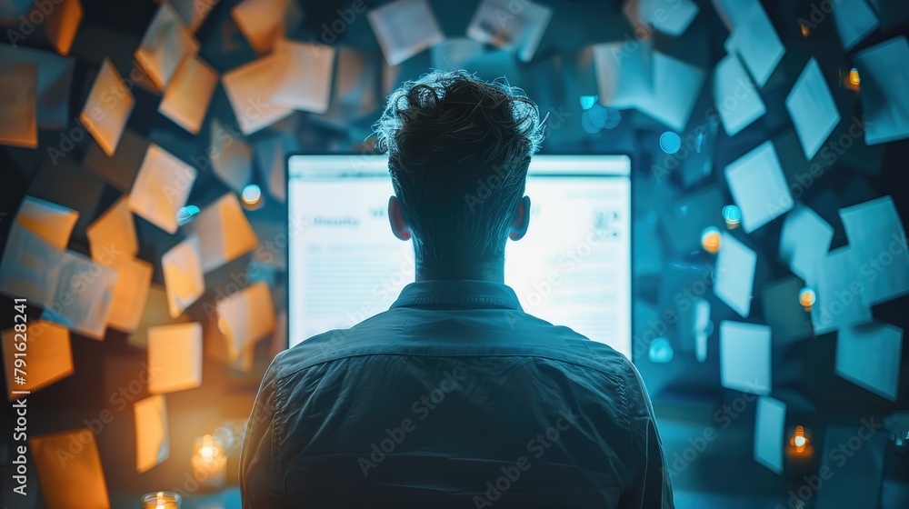Poster a marketer reviewing a newsletter landing page with glowing testimonials from satisfied subscribers,