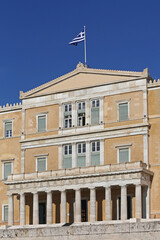 Government Building Hellenic Parliament in Athens Greece Sunny Spring Day