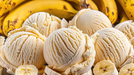 Healthy vegan banana ice cream ready to eat