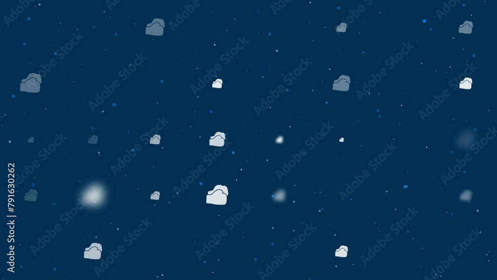 Poster template animation of evenly spaced boxing gloves symbols of different sizes and opacity. animation 