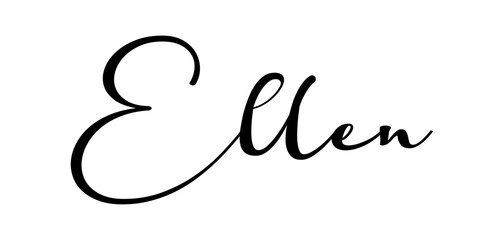 Ellen - black color - name written - ideal for websites, presentations, greetings, banners, cards, t-shirt, sweatshirt, prints, cricut, silhouette, sublimation, tag
:
 - obrazy, fototapety, plakaty