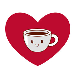 Heart and cute coffee cup