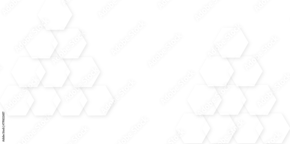 Aufkleber stract white hexagonal background. luxury white pattern. abstract hexagonal concept technology, bann