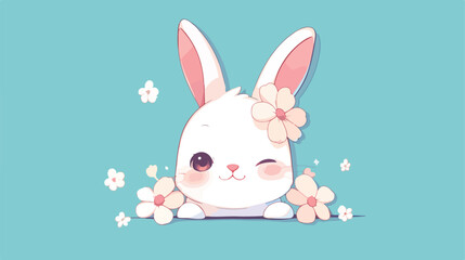 Kawaii avatar sweet rabbit icon. Element of kawaii