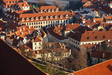 Aerial view of old town in Prague. Czech Republic.