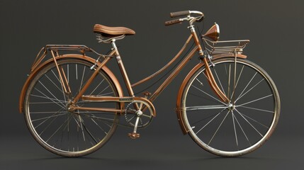 A charming 3d model of a vintage bicycle  AI generated illustration