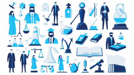 Lawyer rounded vector bicolor icon with 1000 medica - obrazy, fototapety, plakaty
