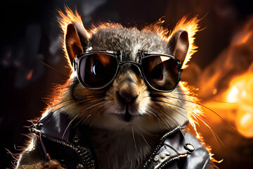 rat with sunglasses.Generative AI